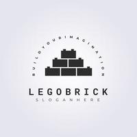 minimal pile of  lego brick logo vector illustration design