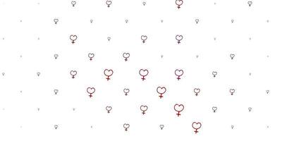 Light Pink, Red vector background with woman symbols.