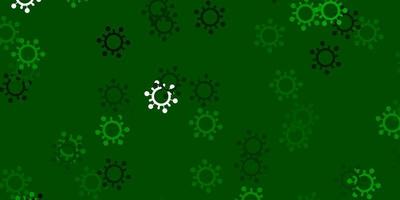 Light green vector background with covid-19 symbols.