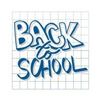 Handwritten inscription Back to School. Learning Doodle Style Vector. Letters with different patterns. Graffiti. Monochrome palette. Vector illustration design element on sketchbook paper