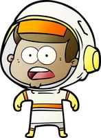 astronauta sorprendido de dibujos animados vector