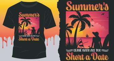 el contrato de arrendamiento de verano tiene una fecha demasiado corta. vector de diseño de camiseta de verano para fiesta de vacaciones de verano