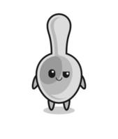 spoon cartoon with an arrogant expression vector