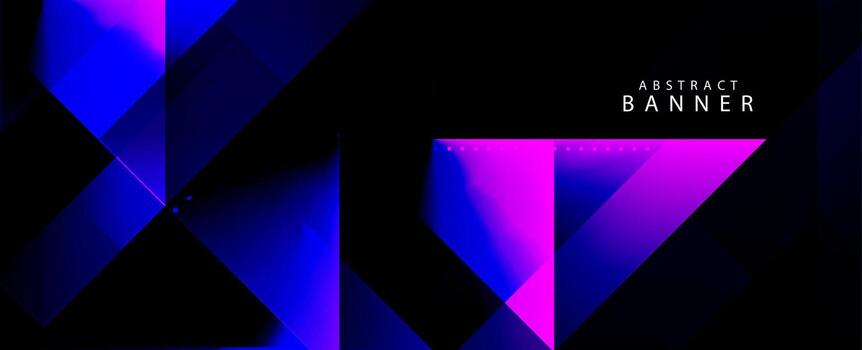 Dark abstract triangular design banner background vector