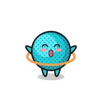 cute spiky ball cartoon is playing hula hoop vector