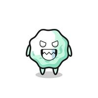 evil expression of the chewing gum cute mascot character vector