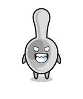 evil expression of the spoon cute mascot character vector