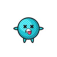 character of the cute spiky ball with dead pose vector