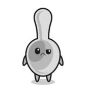 the mascot of the spoon with sceptical face vector