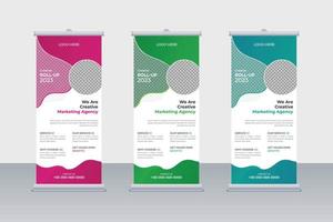 Business Roll Up Banner. Standee Design. Banner Template. Presentation and Brochure. Abstract Organic Shapes Background Vector, X-Stand, X-Banner, Exhibition Display vector