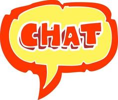 flat color illustration of chat symbol vector