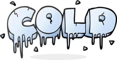 freehand drawn cartoon cold text symbol vector