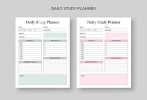 Daily Student Study and Project Planner with a to-do list vector