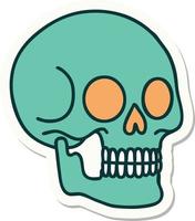 sticker of tattoo in traditional style of a skull vector