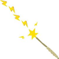 flat color illustration of magic wand vector