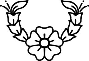 tattoo in black line style of a decorative flower vector