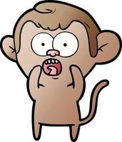 cartoon shocked monkey vector