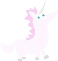 ilustración de color plano de unicornio vector