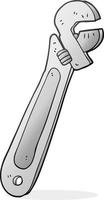 freehand drawn cartoon adjustable spanner vector