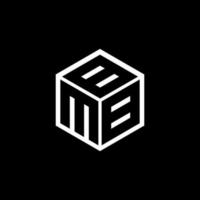 MBB letter logo design with black background in illustrator, cube logo, vector logo, modern alphabet font overlap style. calligraphy designs for logo, Poster, Invitation, etc.