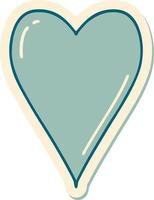 sticker of tattoo in traditional style of a heart vector