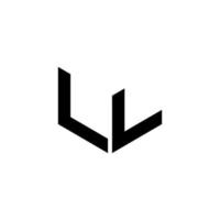 diseño de logotipo de letra ll con fondo blanco en ilustrador, logotipo de cubo, logotipo de vector, estilo de superposición de fuente de alfabeto moderno. diseños de caligrafía para logo, afiche, invitación, etc. vector