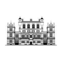 Wollaton Hall building illustration design vector