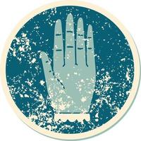 iconic distressed sticker tattoo style image of a hand vector