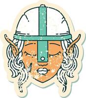 Retro Tattoo Style elf character vector