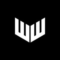 diseño de logotipo de letra ww con fondo negro en ilustrador, logotipo de cubo, logotipo de vector, estilo de superposición de fuente de alfabeto moderno. diseños de caligrafía para logo, afiche, invitación, etc. vector