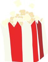 flat color illustration of popcorn vector