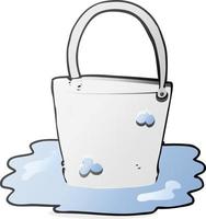 freehand drawn cartoon water bucket vector