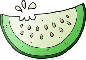 freehand drawn cartoon melon slice vector