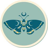 sticker of tattoo in traditional style of a moth vector