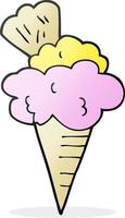 freehand drawn cartoon ice cream vector