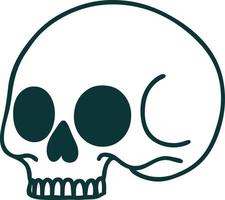 iconic tattoo style image of a skull vector