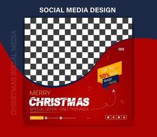 Merry christmas and happy new year for social media post template vector