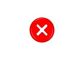 3D Cross Icon Button vector
