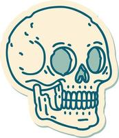 sticker of tattoo in traditional style of a skull vector