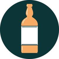 iconic tattoo style image of a bottle vector