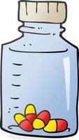 freehand drawn cartoon jar of pills vector