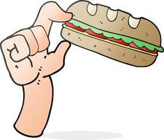 freehand drawn cartoon sub sandwich vector