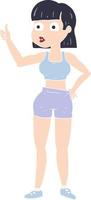 flat color illustration of gym woman vector