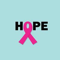 banner del mes de concientización sobre el cáncer de mama de octubre con cinta y diseño de fondo de letras creativas vector