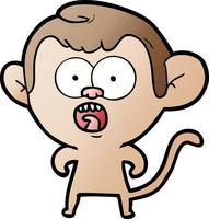 cartoon shocked monkey vector