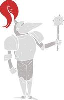 flat color illustration of medieval knight vector