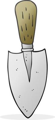 freehand drawn cartoon garden trowel