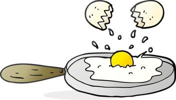 frying freehand drawn cartoon egg vector