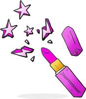 freehand drawn cartoon vivid lipstick vector