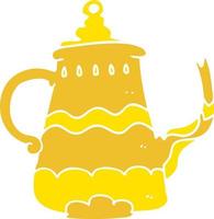 flat color illustration of fancy coffee pot vector